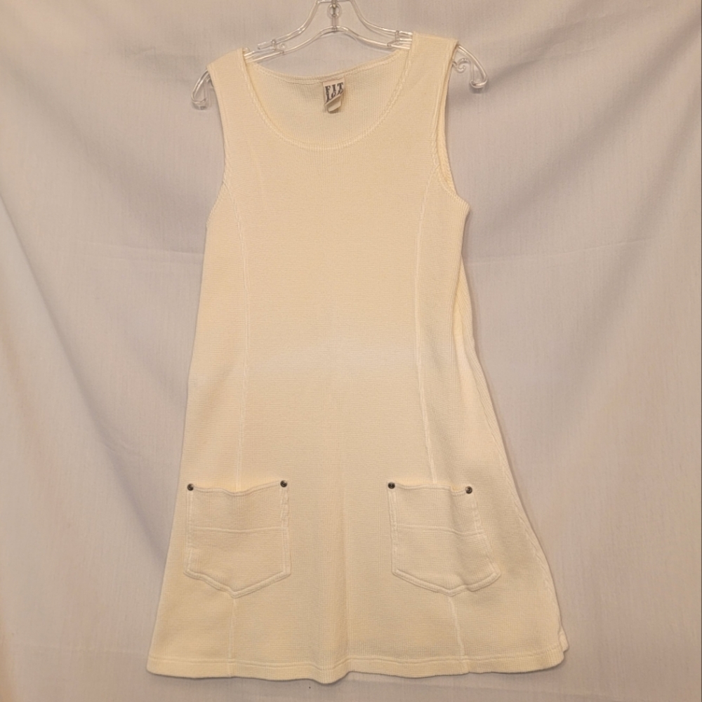 Fitigues Cream Color Summer Dress, Size Small